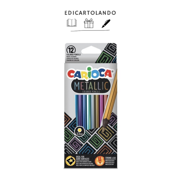 Set 12 Matite Colorate Metallic Carioca