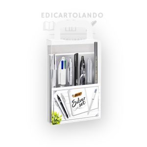 Box Writing BIC Silver Set
