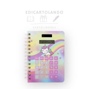 Taccuino Unicorno con calcolatrice