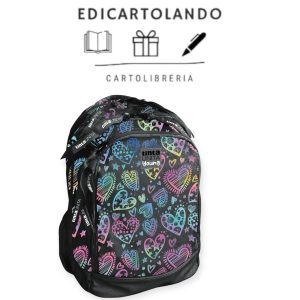 Zaino Dream Glamour Glitter Nero Tinta Unita Young