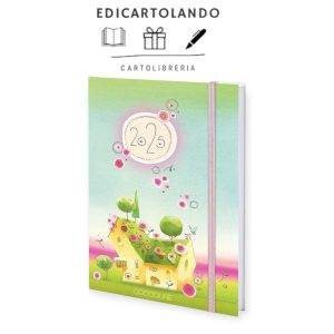 Agenda Settimanale 2025 VERDE/ROSA "Il giardino rosa"