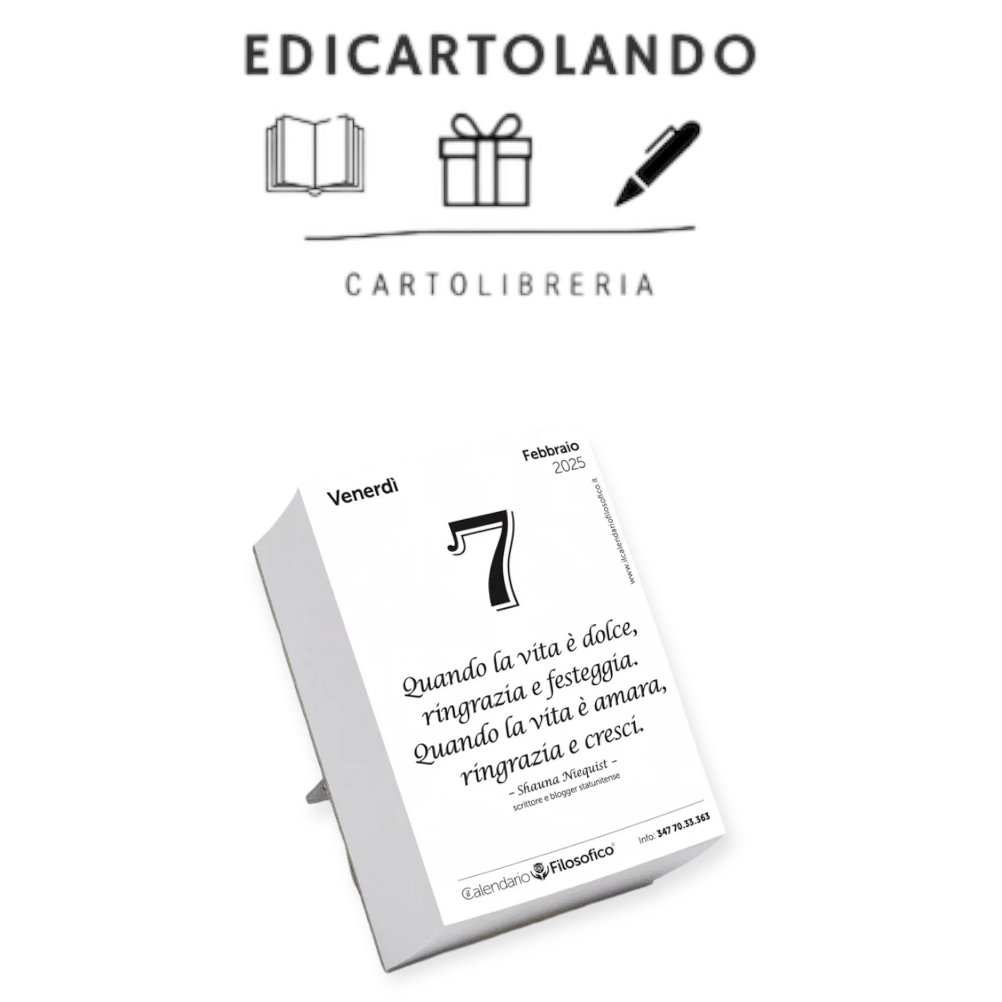 CALENDARIO FILOSOFICO 2025 - F.TO A7 MIDI CON SUPPORTO IN CARTONE - immagine 2