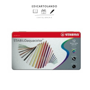 STABILO AQUACOLOR SCATOLA METALLO 12 COLORI ASS.