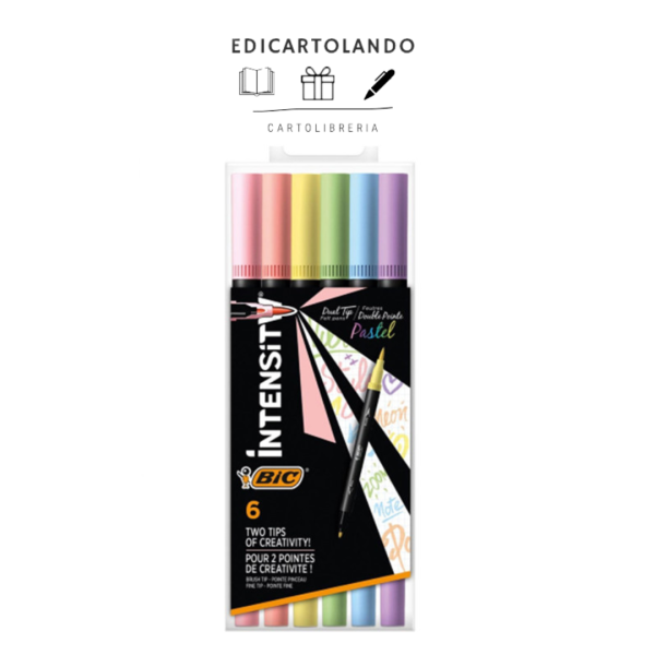 Bic Intensity Dual Tip Brush colori pastel