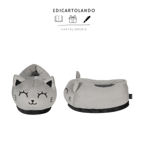 Pantofolone Plush Gatto Grigio