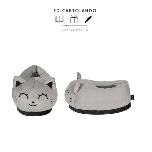 Pantofolone Plush Gatto Grigio