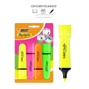 SET 4 EVIDENZIATORI BIC HIGHLIGHTER NEON