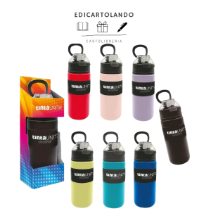 Borraccia termica TintaUNITA rosa 500 ml con tappo antigoccia e cannuccia