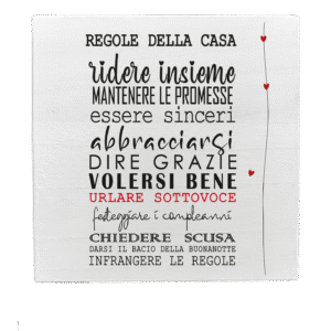 Quadretto in Legno – Regole della Casa